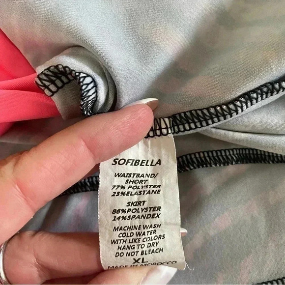 XL Set Sofibella Ruffled Tennis Golf Pickleball Skort Pink and Black - Picture 6 of 12